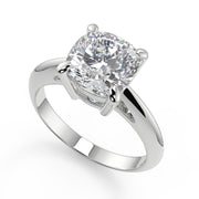 Essence 4 Prong Solitaire Cushion Cut Diamond Engagement Ring - Nivetta